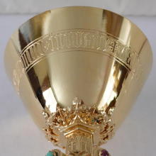 Solid silver gilt antique Belgian Gothic Chalice
